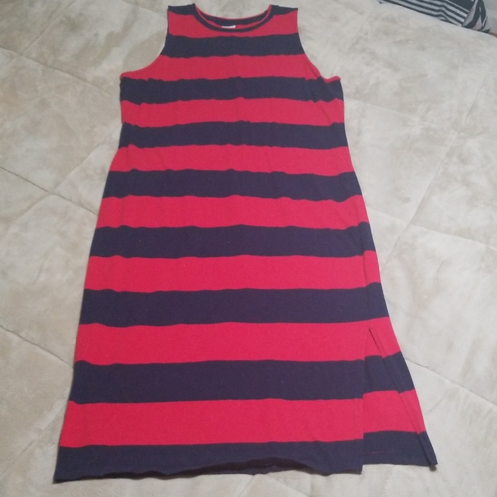 Red & Blue midi dress